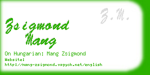 zsigmond mang business card